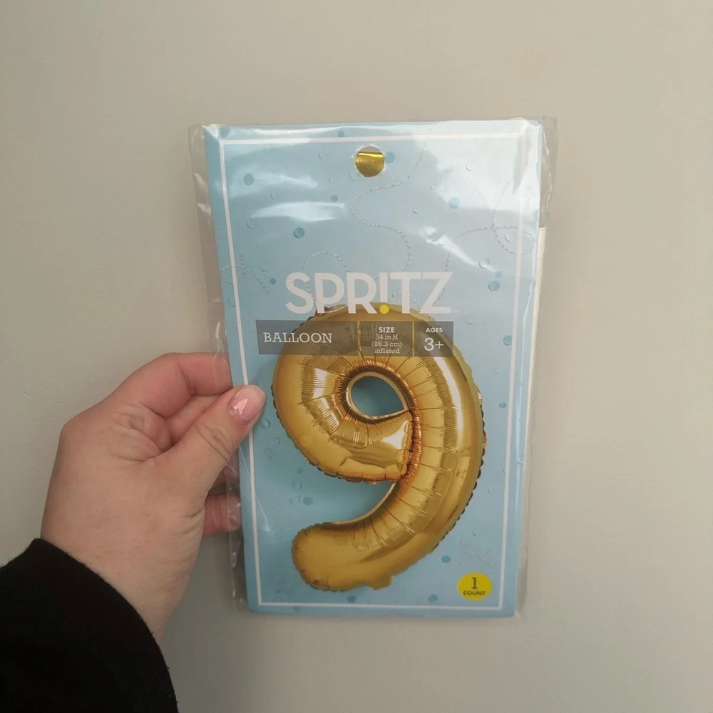 Sprit Gold Number 9 Balloon Party Decoration